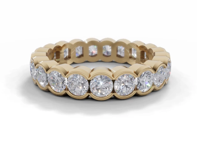 4.0mm. Wide Fully-Set All Diamond Eternity Ring 100% Recycled, Hallmarked 18ct. Yellow Gold