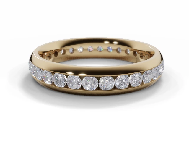 4.0mm. Wide Fully-Set All Diamond Eternity Ring 100% Recycled, Hallmarked 18ct. Yellow Gold