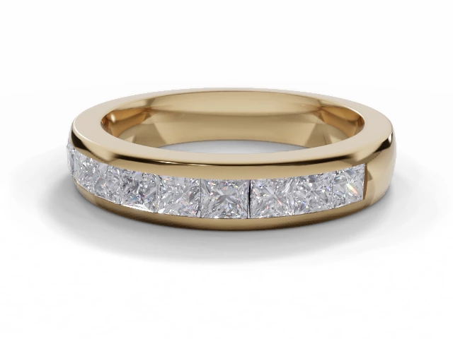 4.0mm. Wide Semi-Set All Diamond Eternity Ring 100% Recycled, Hallmarked 18ct. Yellow Gold