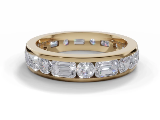 4.0mm. Wide Fully-Set All Diamond Eternity Ring 100% Recycled, Hallmarked 18ct. Yellow Gold