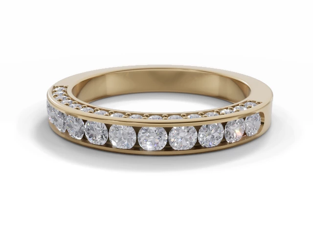 3.0mm. Wide Semi-Set All Diamond Eternity Ring 100% Recycled, Hallmarked 18ct. Yellow Gold