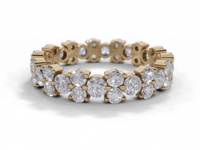 3.5mm. Wide Fully-Set All Diamond Eternity Ring 100% Recycled, Hallmarked 18ct. Yellow Gold