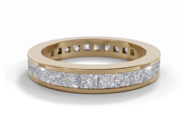 3.5mm. Wide Fully-Set All Diamond Eternity Ring 100% Recycled, Hallmarked 18ct. Yellow Gold