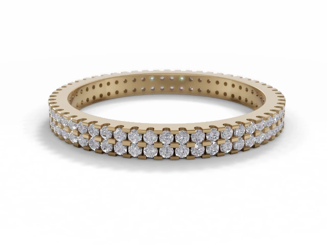 2.2mm. Wide Fully-Set All Diamond Eternity Ring 100% Recycled, Hallmarked 18ct. Yellow Gold