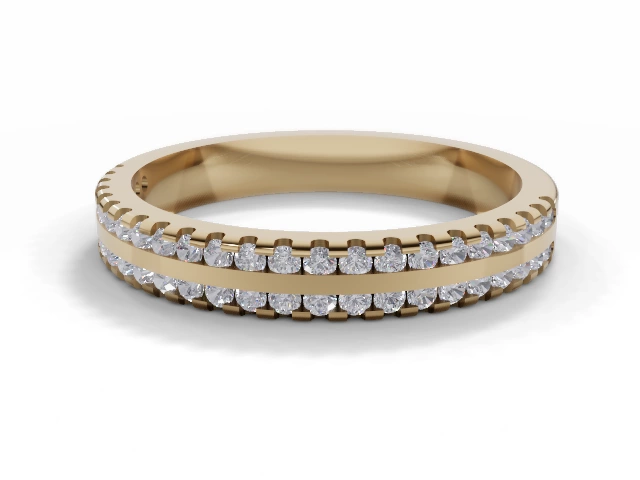 3.0mm. Wide Semi-Set All Diamond Eternity Ring 100% Recycled, Hallmarked 18ct. Yellow Gold