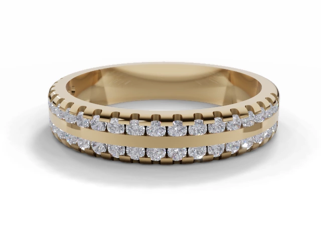 3.8mm. Wide Semi-Set All Diamond Eternity Ring 100% Recycled, Hallmarked 18ct. Yellow Gold