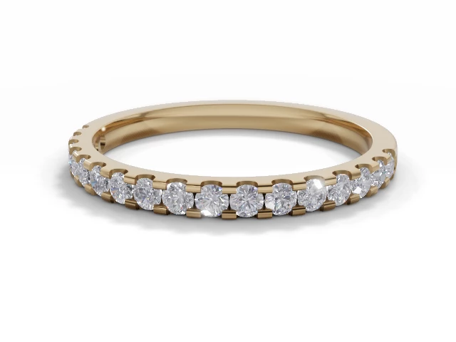 1.9mm. Wide Semi-Set All Diamond Eternity Ring 100% Recycled, Hallmarked 18ct. Yellow Gold