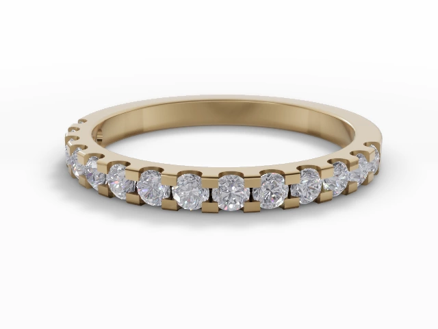 2.1mm. Wide Semi-Set All Diamond Eternity Ring 100% Recycled, Hallmarked 18ct. Yellow Gold