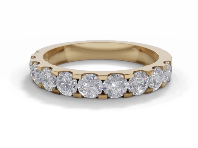 3.1mm. Wide Semi-Set All Diamond Eternity Ring 100% Recycled, Hallmarked 18ct. Yellow Gold