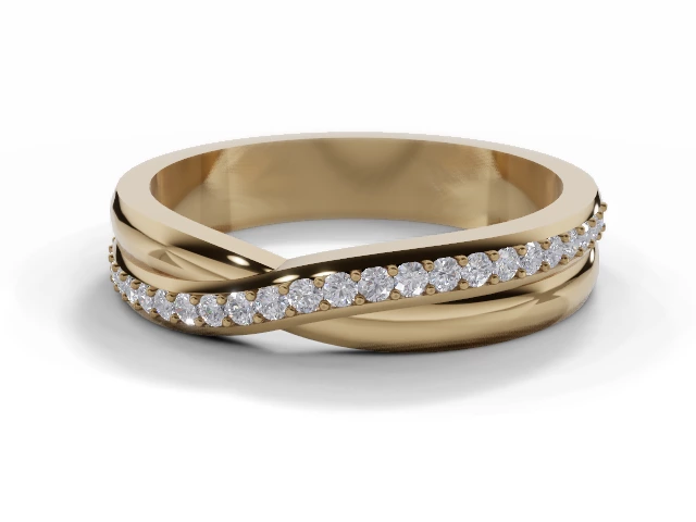 4.0mm. Wide Fully-Set All Diamond Eternity Ring 100% Recycled, Hallmarked 18ct. Yellow Gold