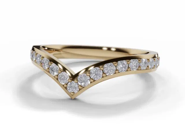 2.5mm. Wide Wishbone<br />All Diamond Wedding Ring<br />100% Recycled, Hallmarked 18ct. Yellow Gold 2.5mm. Wide Wishbone<br />All Diamond Wedding Ring<br />100% Recycled, Hallmarked 18ct. Yellow Gold