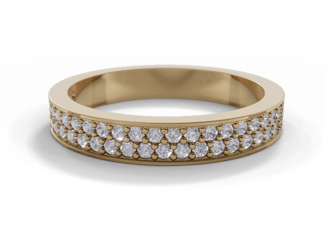 3.2mm. Wide Semi-Set All Diamond Eternity Ring 100% Recycled, Hallmarked 18ct. Yellow Gold