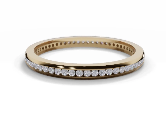 2.0mm. Wide Fully-Set All Diamond Eternity Ring 100% Recycled, Hallmarked 18ct. Yellow Gold