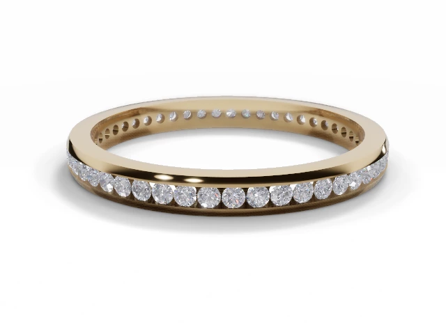 2.2mm. Wide Fully-Set All Diamond Eternity Ring 100% Recycled, Hallmarked 18ct. Yellow Gold