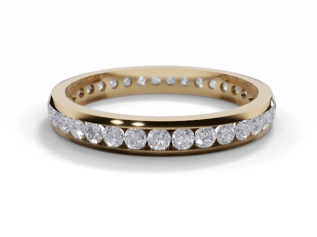 2.8mm. Wide Fully-Set All Diamond Eternity Ring 100% Recycled, Hallmarked 18ct. Yellow Gold