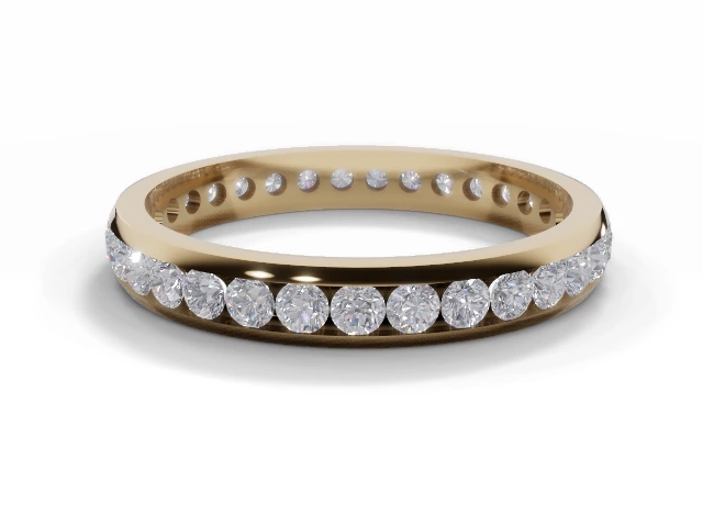 2.9mm. Wide Fully-Set All Diamond Eternity Ring 100% Recycled, Hallmarked 18ct. Yellow Gold