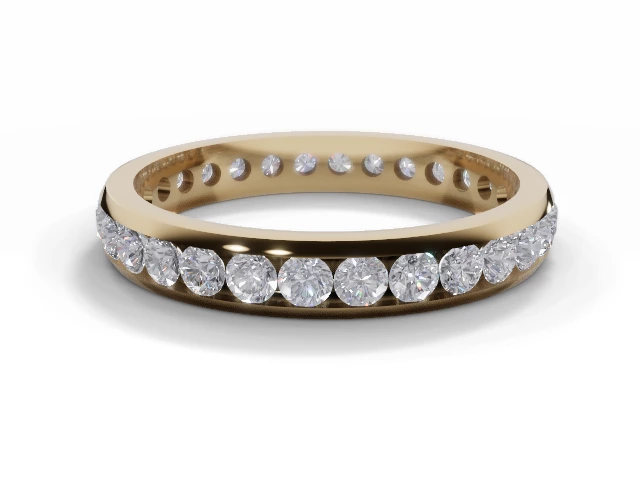 3.1mm. Wide Fully-Set All Diamond Eternity Ring 100% Recycled, Hallmarked 18ct. Yellow Gold