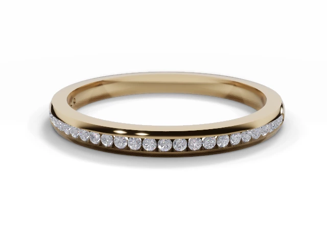 2.0mm. Wide Semi-Set All Diamond Eternity Ring 100% Recycled, Hallmarked 18ct. Yellow Gold