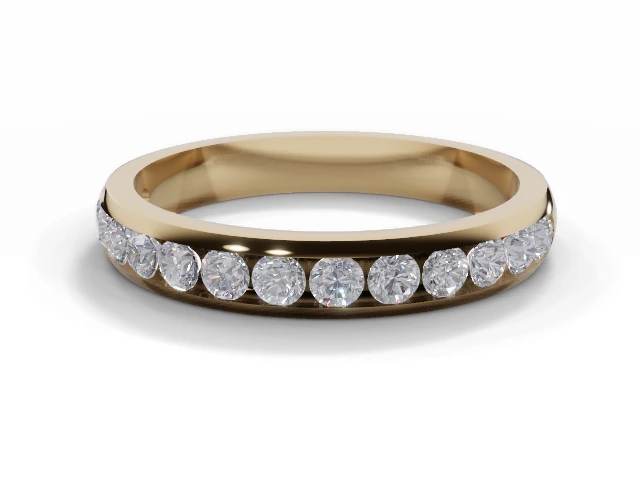 3.1mm. Wide Semi-Set All Diamond Eternity Ring 100% Recycled, Hallmarked 18ct. Yellow Gold