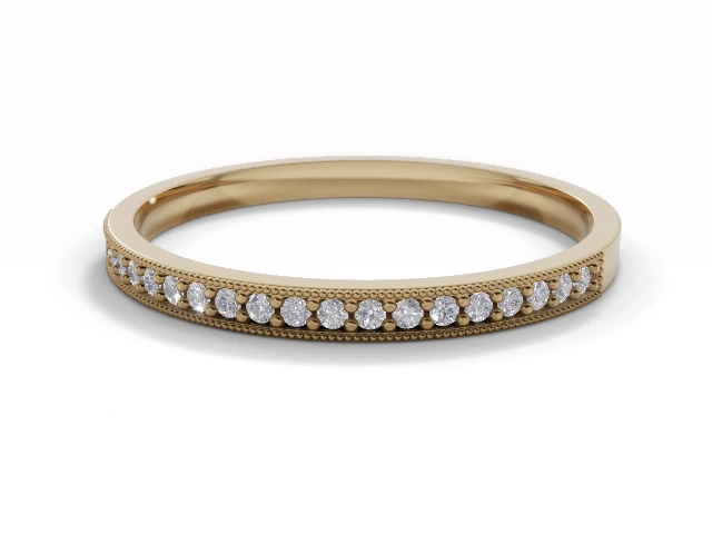 1.8mm. Wide Semi-Set All Diamond Eternity Ring 100% Recycled, Hallmarked 18ct. Yellow Gold