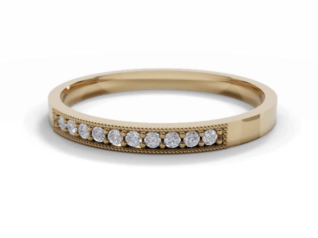 2.0mm. Wide Semi-Set All Diamond Eternity Ring 100% Recycled, Hallmarked 18ct. Yellow Gold