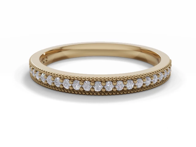 2.2mm. Wide Semi-Set All Diamond Eternity Ring 100% Recycled, Hallmarked 18ct. Yellow Gold