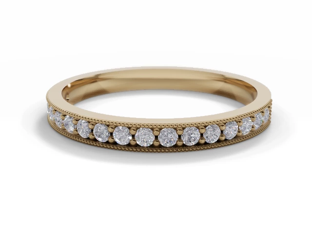 2.3mm. Wide Semi-Set All Diamond Eternity Ring 100% Recycled, Hallmarked 18ct. Yellow Gold