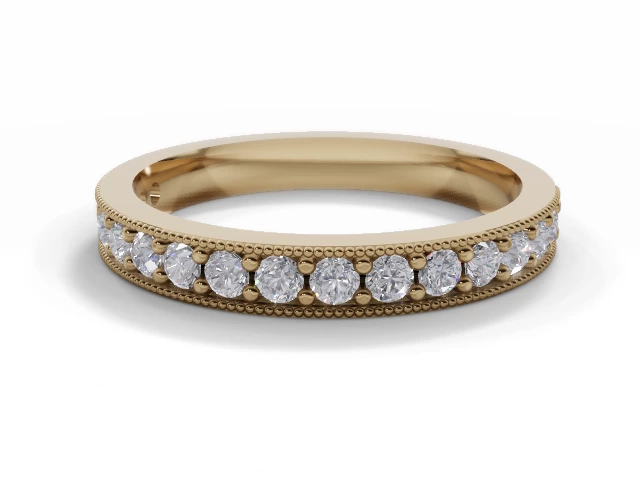 2.9mm. Wide Semi-Set All Diamond Eternity Ring 100% Recycled, Hallmarked 18ct. Yellow Gold