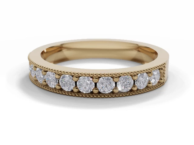 3.1mm. Wide Semi-Set All Diamond Eternity Ring 100% Recycled, Hallmarked 18ct. Yellow Gold