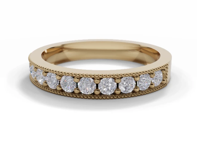 2.9mm. Wide Semi-Set All Diamond Eternity Ring 100% Recycled, Hallmarked 18ct. Yellow Gold