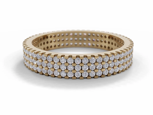 3.6mm. Wide Fully-Set All Diamond Eternity Ring 100% Recycled, Hallmarked 18ct. Yellow Gold