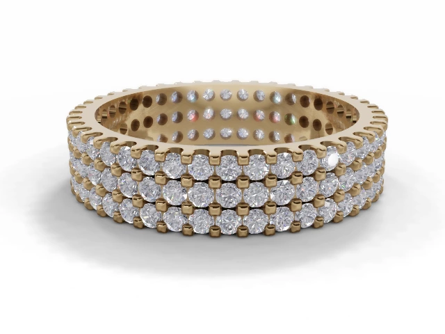 4.7mm. Wide Fully-Set All Diamond Eternity Ring 100% Recycled, Hallmarked 18ct. Yellow Gold