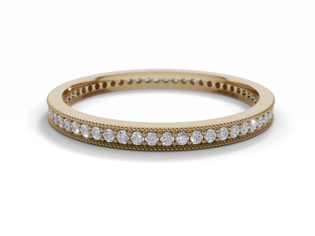 1.8mm. Wide Fully-Set All Diamond Eternity Ring 100% Recycled, Hallmarked 18ct. Yellow Gold