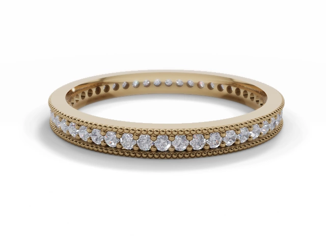 2.2mm. Wide Fully-Set All Diamond Eternity Ring 100% Recycled, Hallmarked 18ct. Yellow Gold