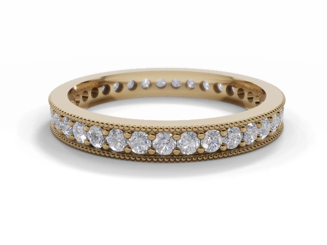 2.7mm. Wide Fully-Set All Diamond Eternity Ring 100% Recycled, Hallmarked 18ct. Yellow Gold