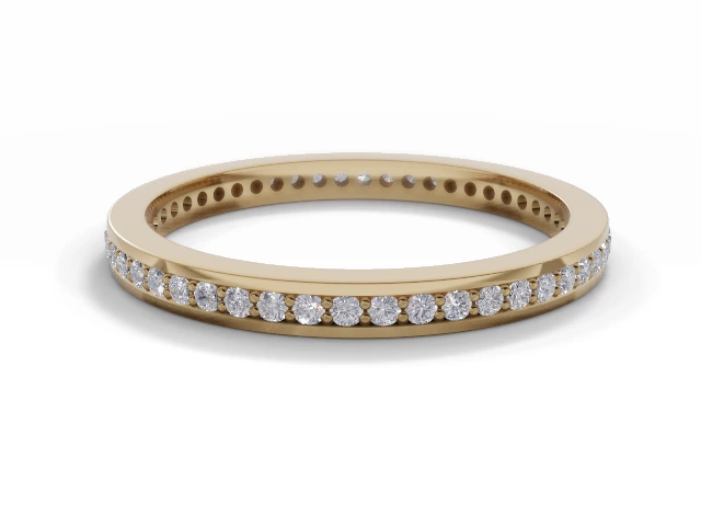 2.0mm. Wide Fully-Set All Diamond Eternity Ring 100% Recycled, Hallmarked 18ct. Yellow Gold