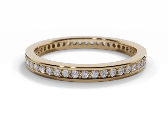 2.2mm. Wide Fully-Set All Diamond Eternity Ring 100% Recycled, Hallmarked 18ct. Yellow Gold