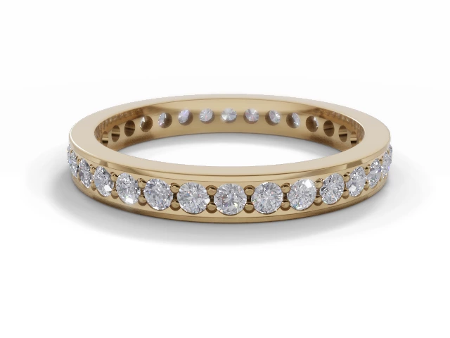 2.7mm. Wide Fully-Set All Diamond Eternity Ring 100% Recycled, Hallmarked 18ct. Yellow Gold