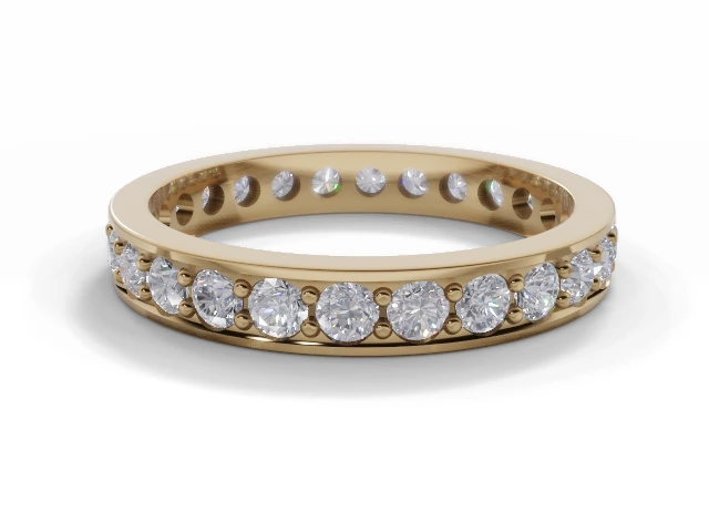 3.1mm. Wide Fully-Set All Diamond Eternity Ring 100% Recycled, Hallmarked 18ct. Yellow Gold