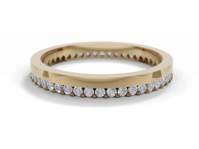 2.5mm. Wide Fully-Set All Diamond Eternity Ring 100% Recycled, Hallmarked 18ct. Yellow Gold