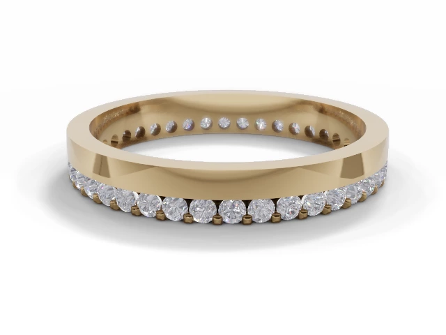 3.0mm. Wide Fully-Set All Diamond Eternity Ring 100% Recycled, Hallmarked 18ct. Yellow Gold