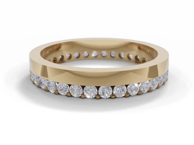 3.5mm. Wide Fully-Set All Diamond Eternity Ring 100% Recycled, Hallmarked 18ct. Yellow Gold