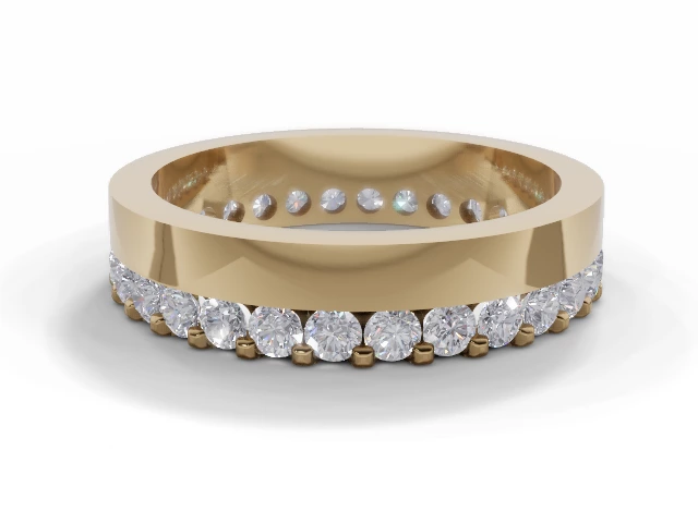 4.5mm. Wide Fully-Set All Diamond Eternity Ring 100% Recycled, Hallmarked 18ct. Yellow Gold