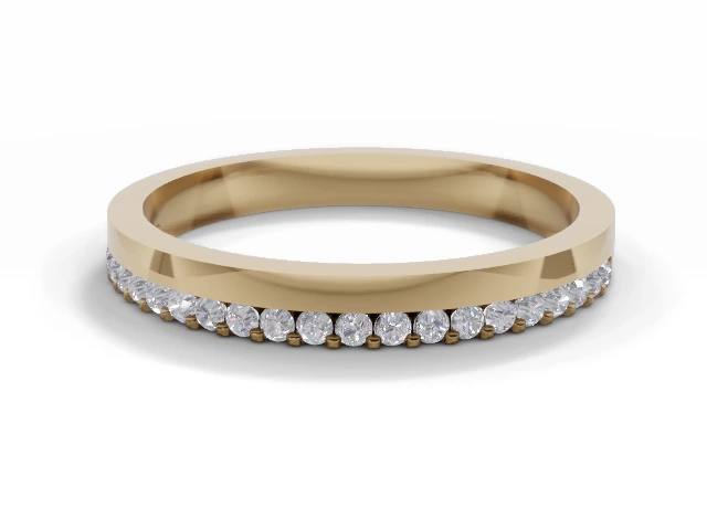 2.5mm. Wide Semi-Set All Diamond Eternity Ring 100% Recycled, Hallmarked 18ct. Yellow Gold