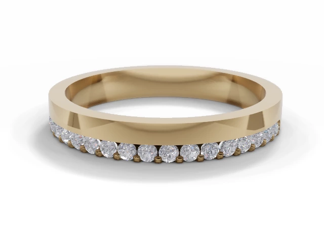 3.0mm. Wide Semi-Set All Diamond Eternity Ring 100% Recycled, Hallmarked 18ct. Yellow Gold