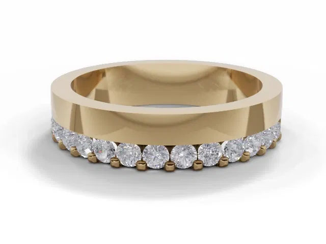 4.5mm. Wide Semi-Set<br />All Diamond Eternity Ring<br />100% Recycled, Hallmarked 18ct. Yellow Gold 4.5mm. Wide Semi-Set<br />All Diamond Eternity Ring<br />100% Recycled, Hallmarked 18ct. Yellow Gold