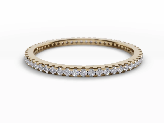 1.3mm. Wide Fully-Set All Diamond Eternity Ring 100% Recycled, Hallmarked 18ct. Yellow Gold