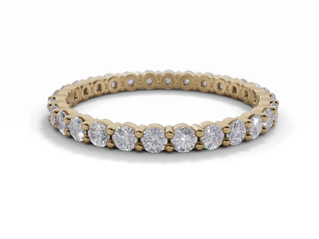 2.0mm. Wide Fully-Set All Diamond Eternity Ring 100% Recycled, Hallmarked 18ct. Yellow Gold