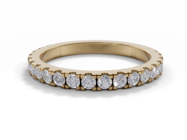 2.0mm. Wide Semi-Set All Diamond Eternity Ring 100% Recycled, Hallmarked 18ct. Yellow Gold