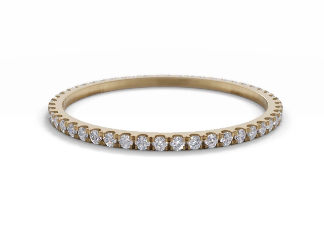 1.0mm. Wide Fully-Set All Diamond Eternity Ring 100% Recycled, Hallmarked 18ct. Yellow Gold